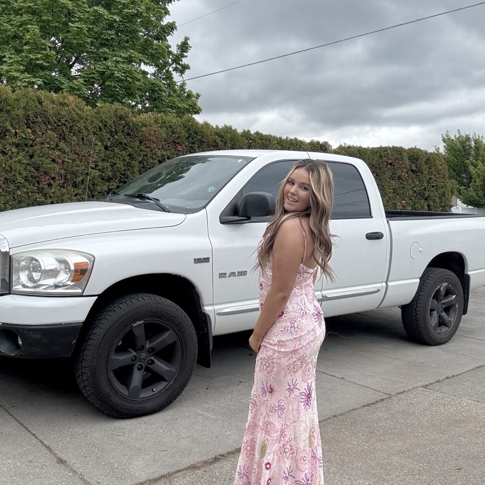 Floral Pink and Purple Maxi Dress